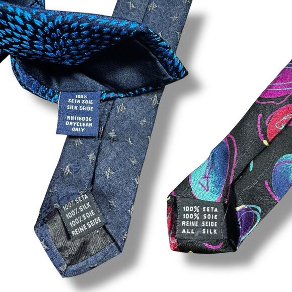 Lot of 3 Silk Ties Charles Tyrwhitt Pavone Marco Cellini Mens Dress Neckties - Picture 3 of 3